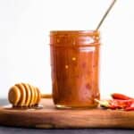 A healthier sweet chili sauce made with honey. It takes less than 10 minutes to prepare and it's great for stir fries or as a dipping sauce for appetizers!