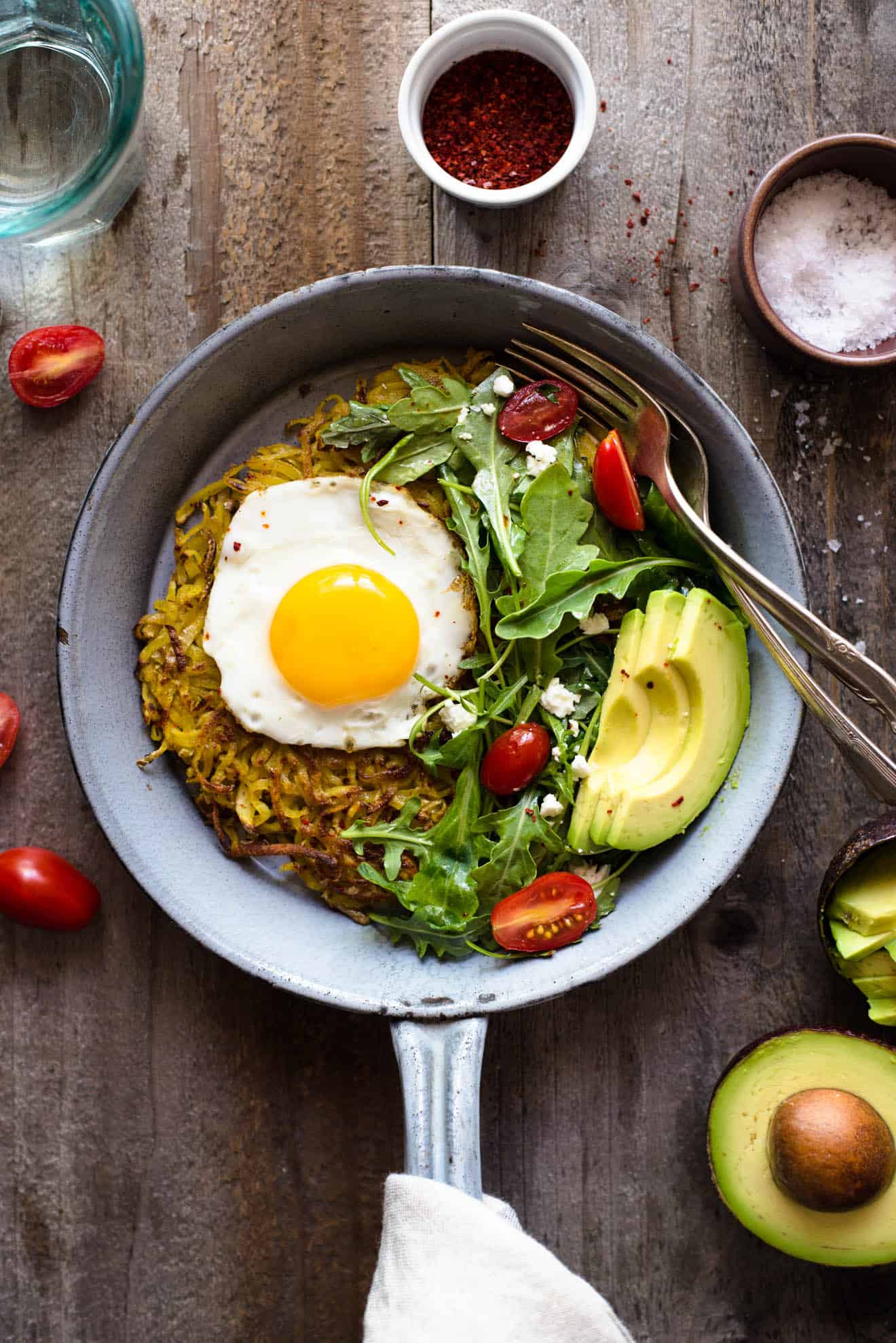 Curried Rosti - simple pan-fried potato pancake that's great as a healthy breakfast!