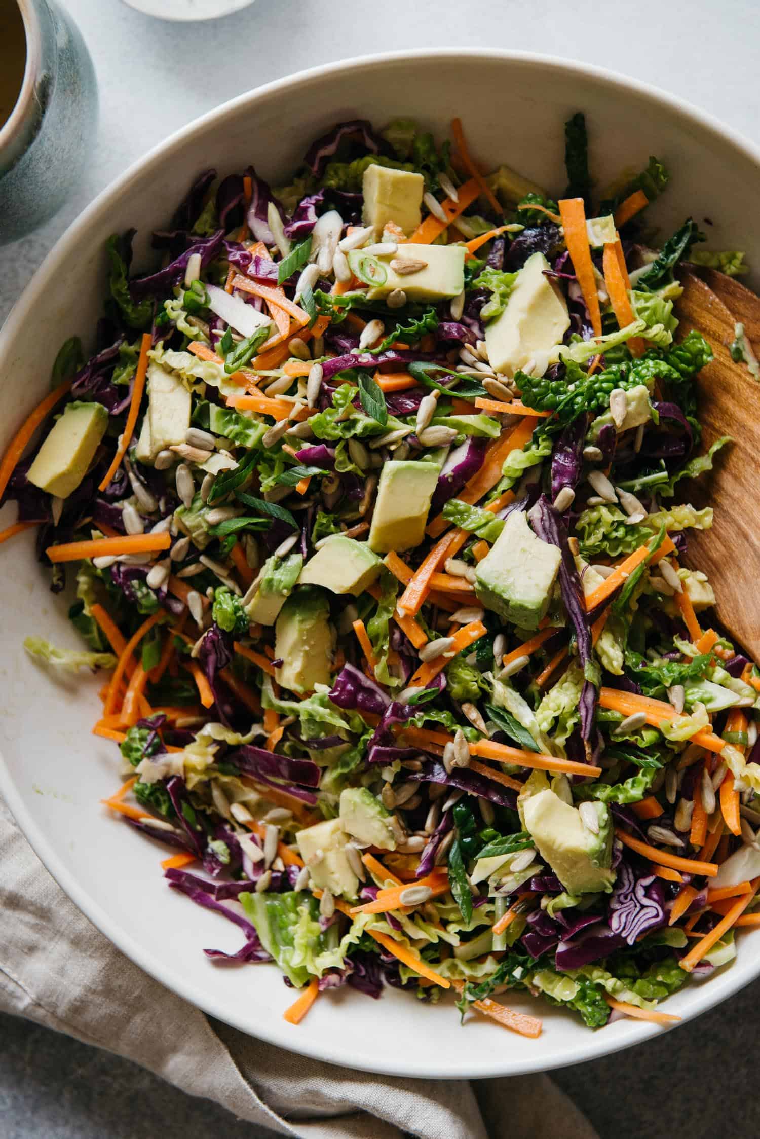 Cabbage and Carrot Slaw with Almond Butter Vinaigrette #vegan #glutenfree #healthy