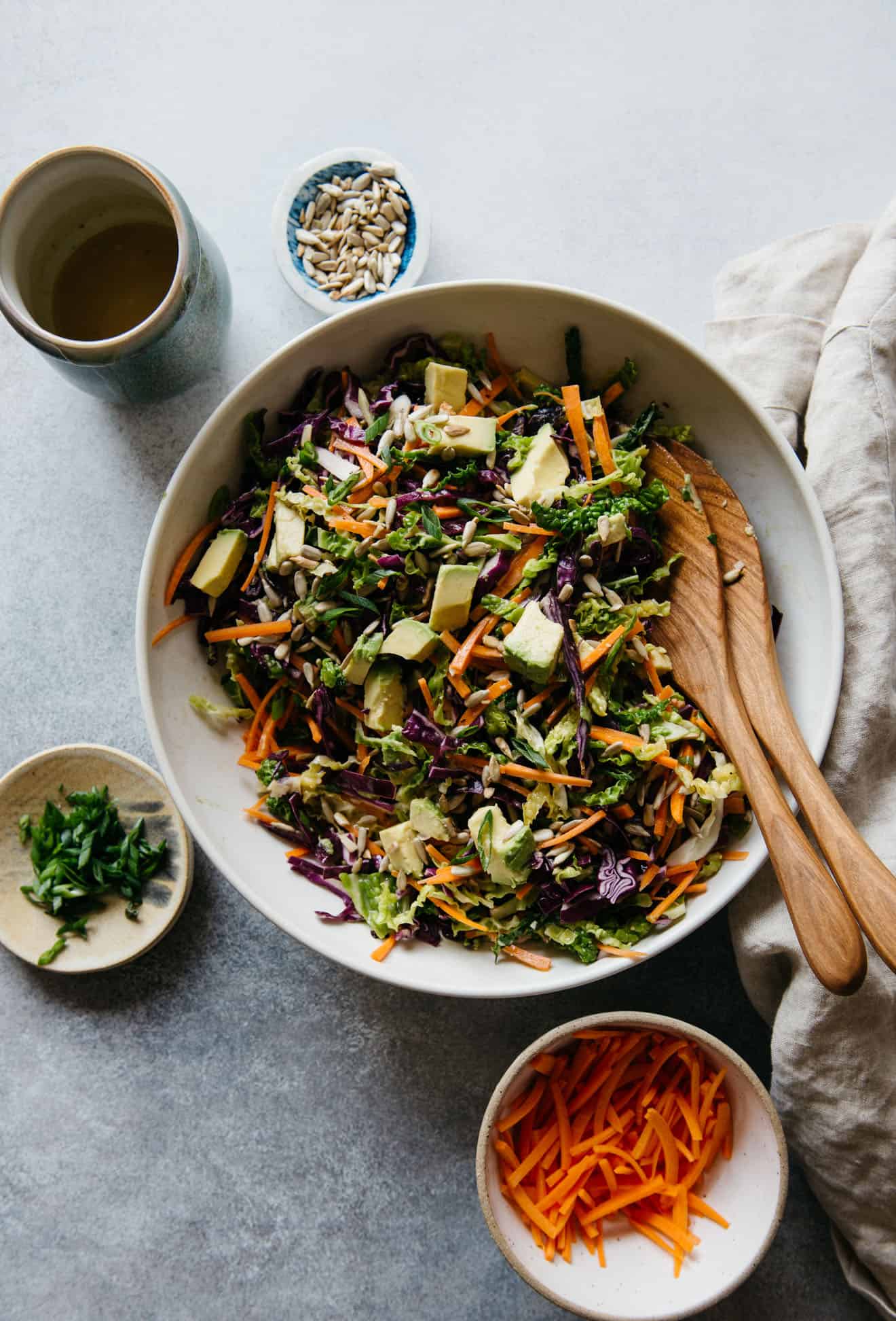 Cabbage and Carrot Slaw with Almond Butter Vinaigrette #vegan #glutenfree #healthy