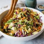 Cabbage and Carrot Slaw with Almond Butter Vinaigrette #vegan #glutenfree #healthy