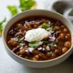 Chipotle Vegetarian Three Bean Chili - an easy and filling one-pot meal that is packed with protein!