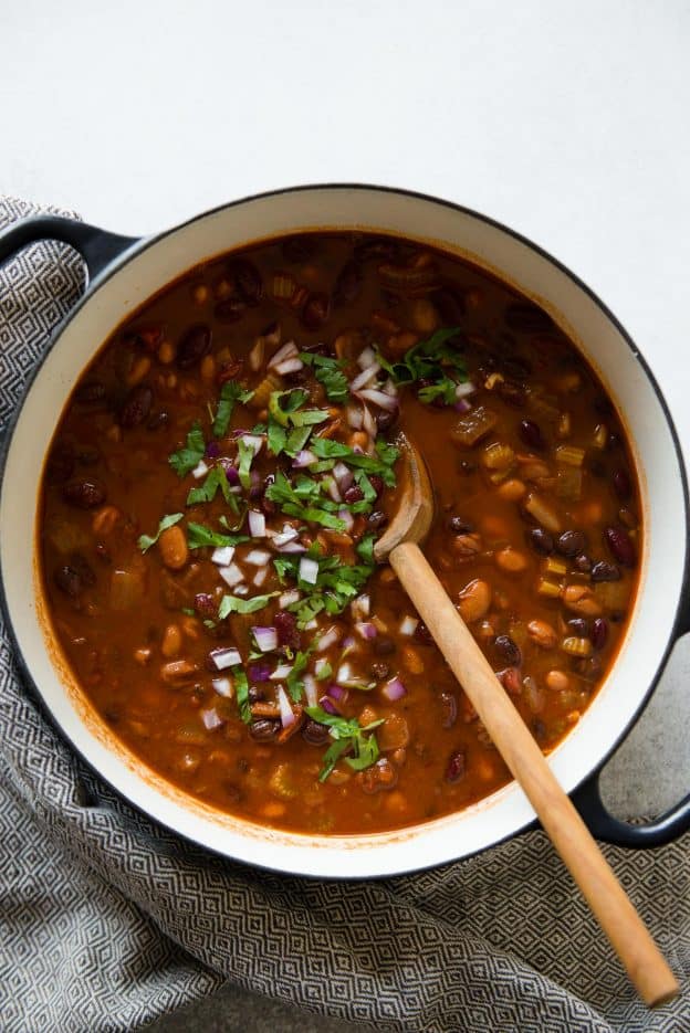 Chipotle Vegetarian Three Bean Chili | Healthy Nibbles