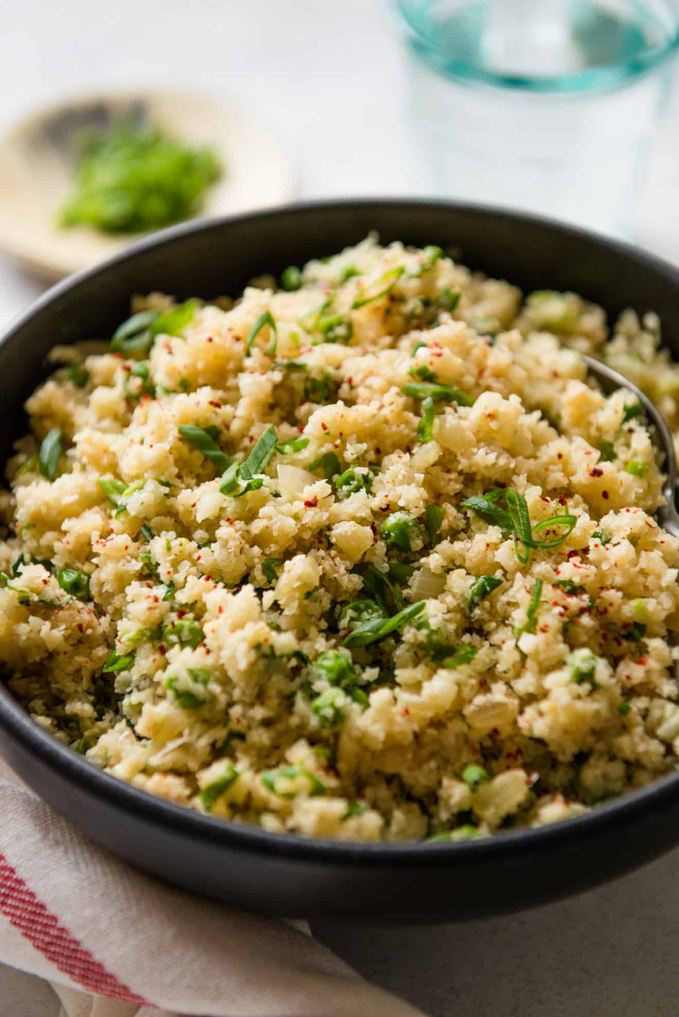 Ginger and Shallot Cauliflower Rice Recipe (vegan + paleo)