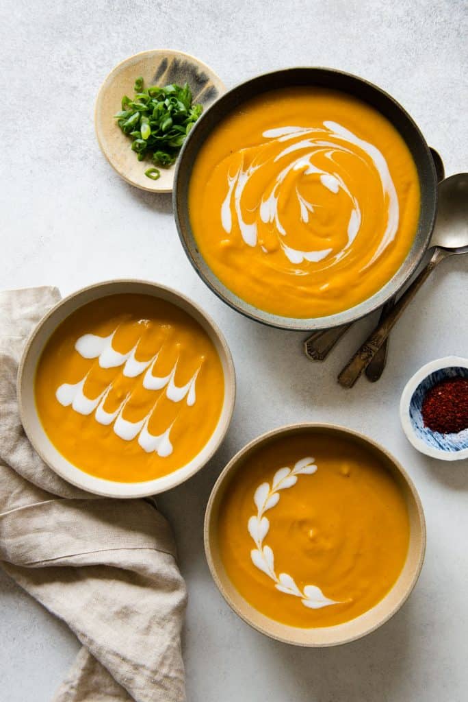 Vegan Carrot And Sweet Potato Soup 8 Ingredients Healthy Nibbles By