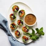 Vegetable Spring Rolls with Peanut Sauce - a healthy light appetizer or meal!