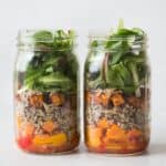 Mason Jar Salad with Red Curry Tofu, Quinoa and Butternut Squash