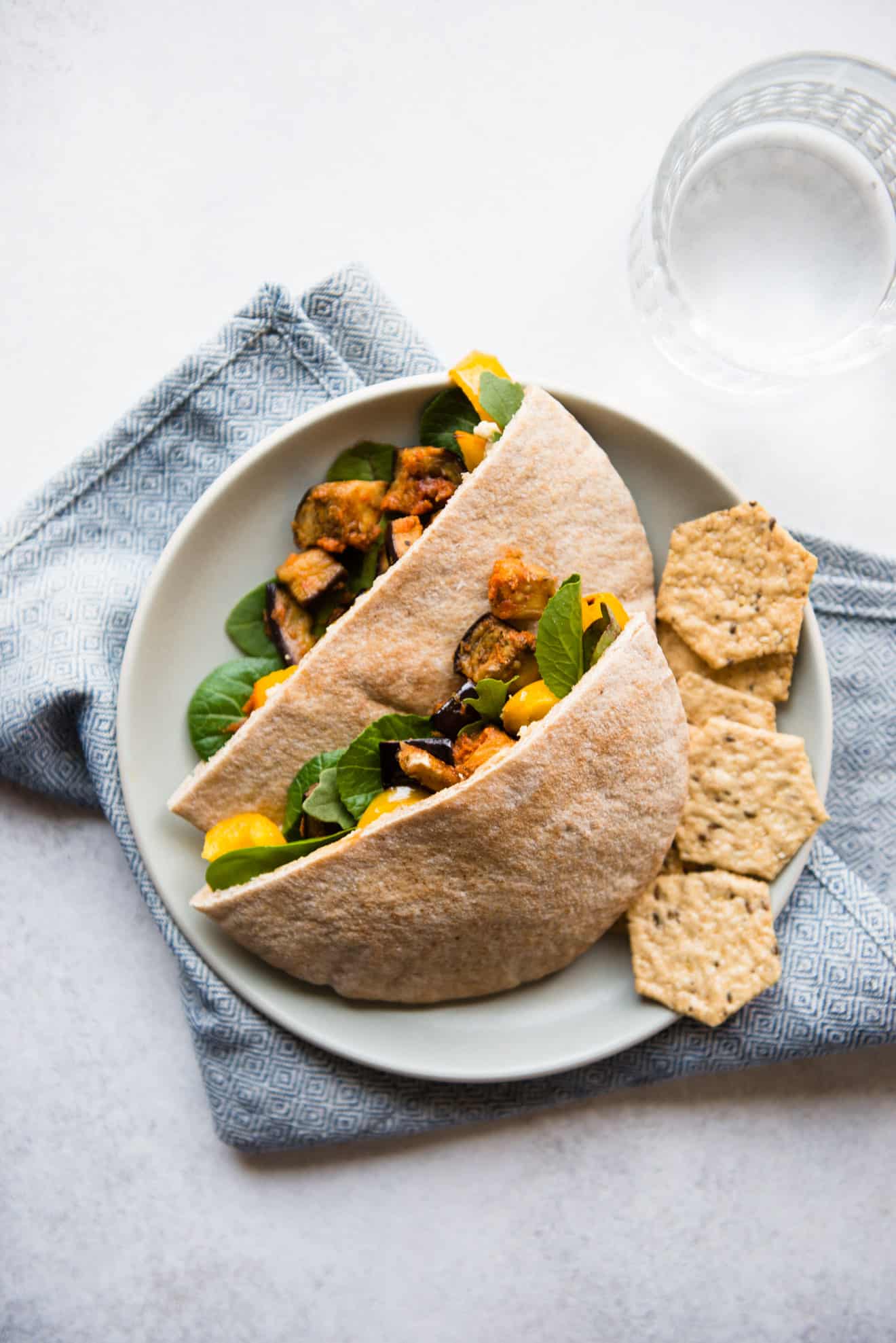 Sun-Dried Tomato Eggplant & Hummus Stuffed Pita Recipe