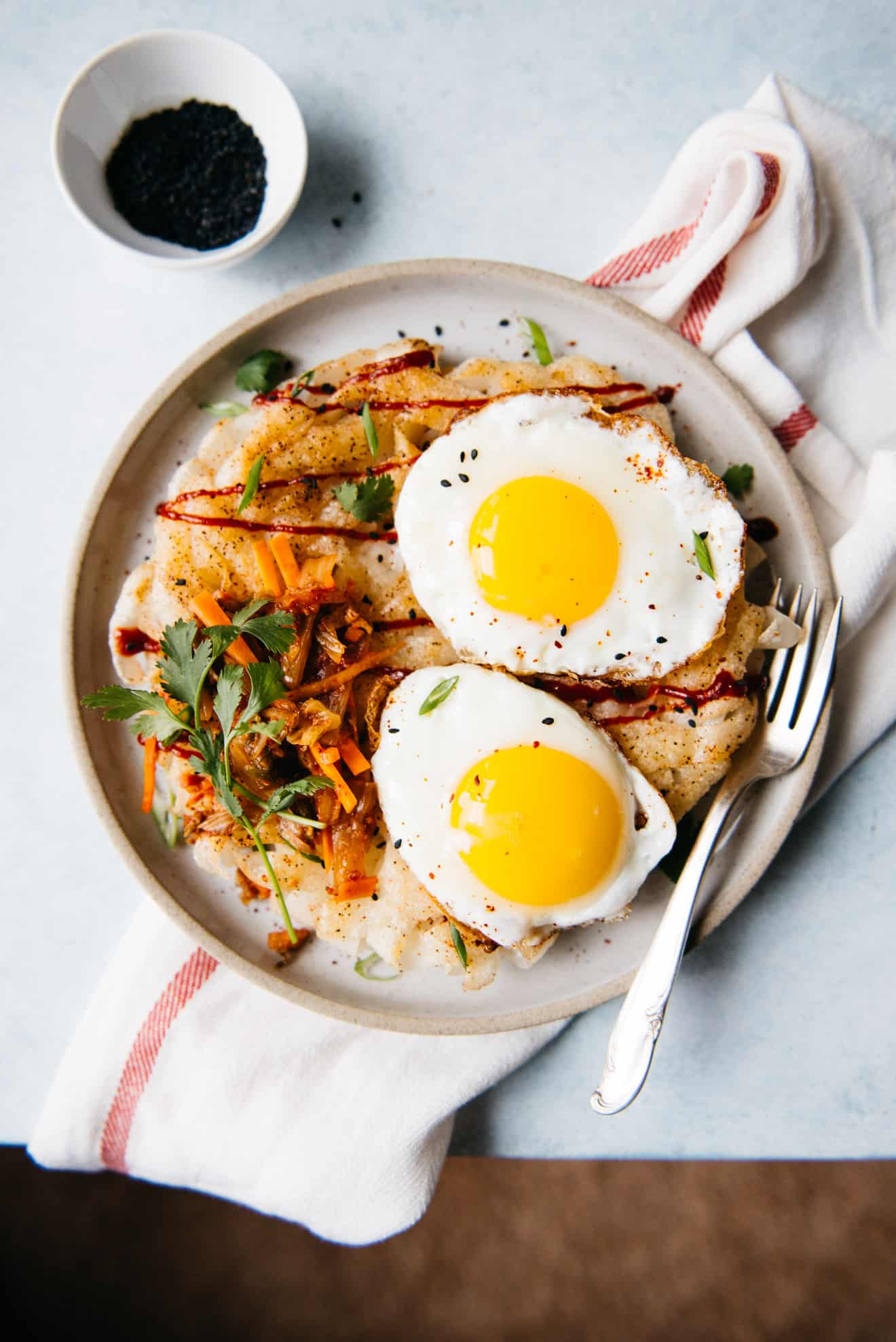 Pan Fried Rice Noodles With Fried Eggs Healthy Nibbles