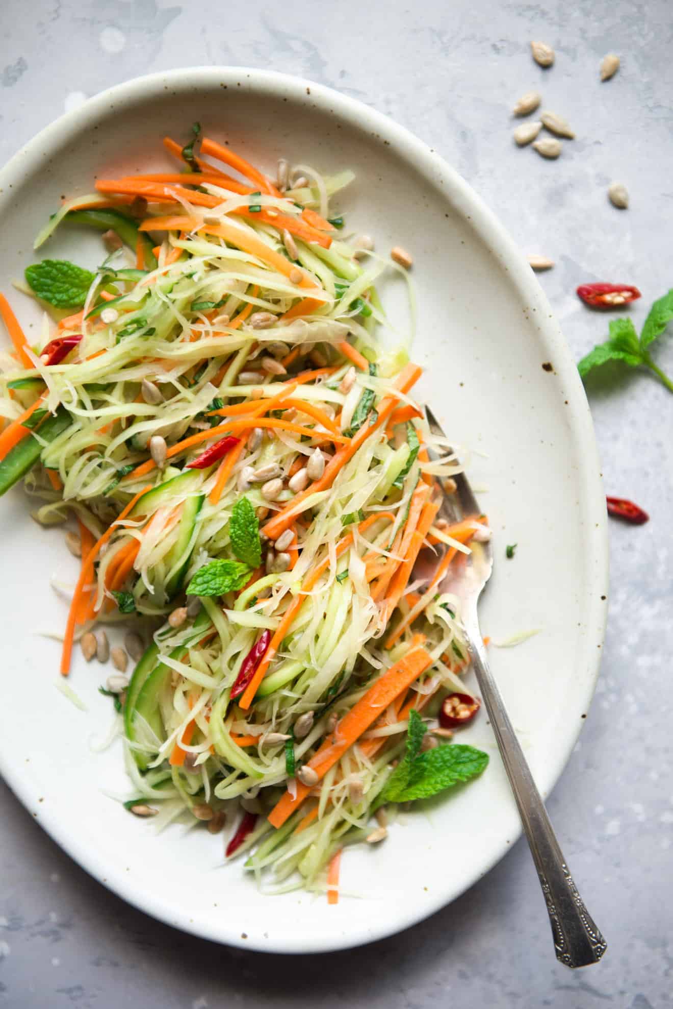 Green Papaya Salad (Vegan) | Healthy Nibbles by Lisa Lin