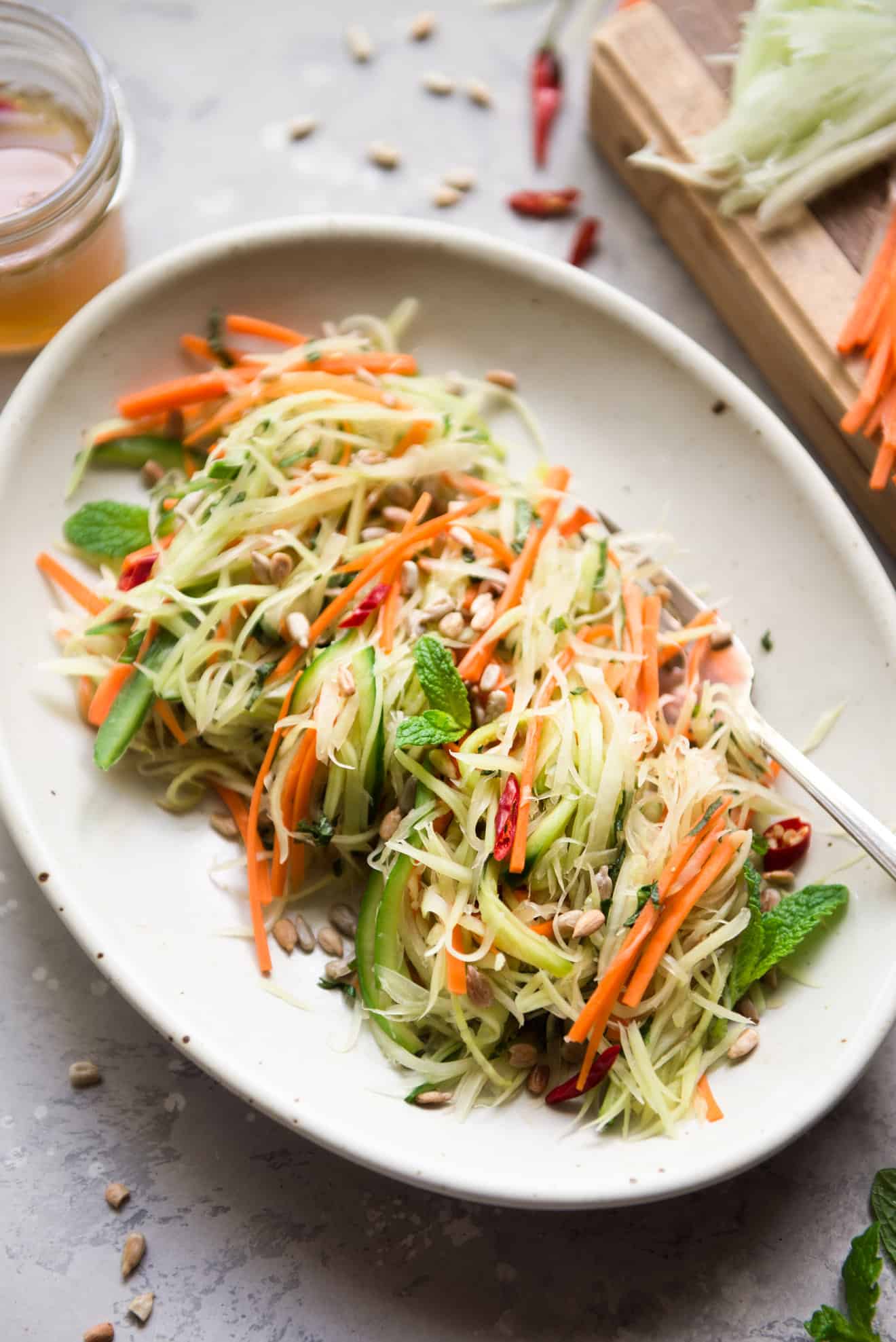 Green Papaya Salad (Vegan) | Healthy Nibbles by Lisa Lin