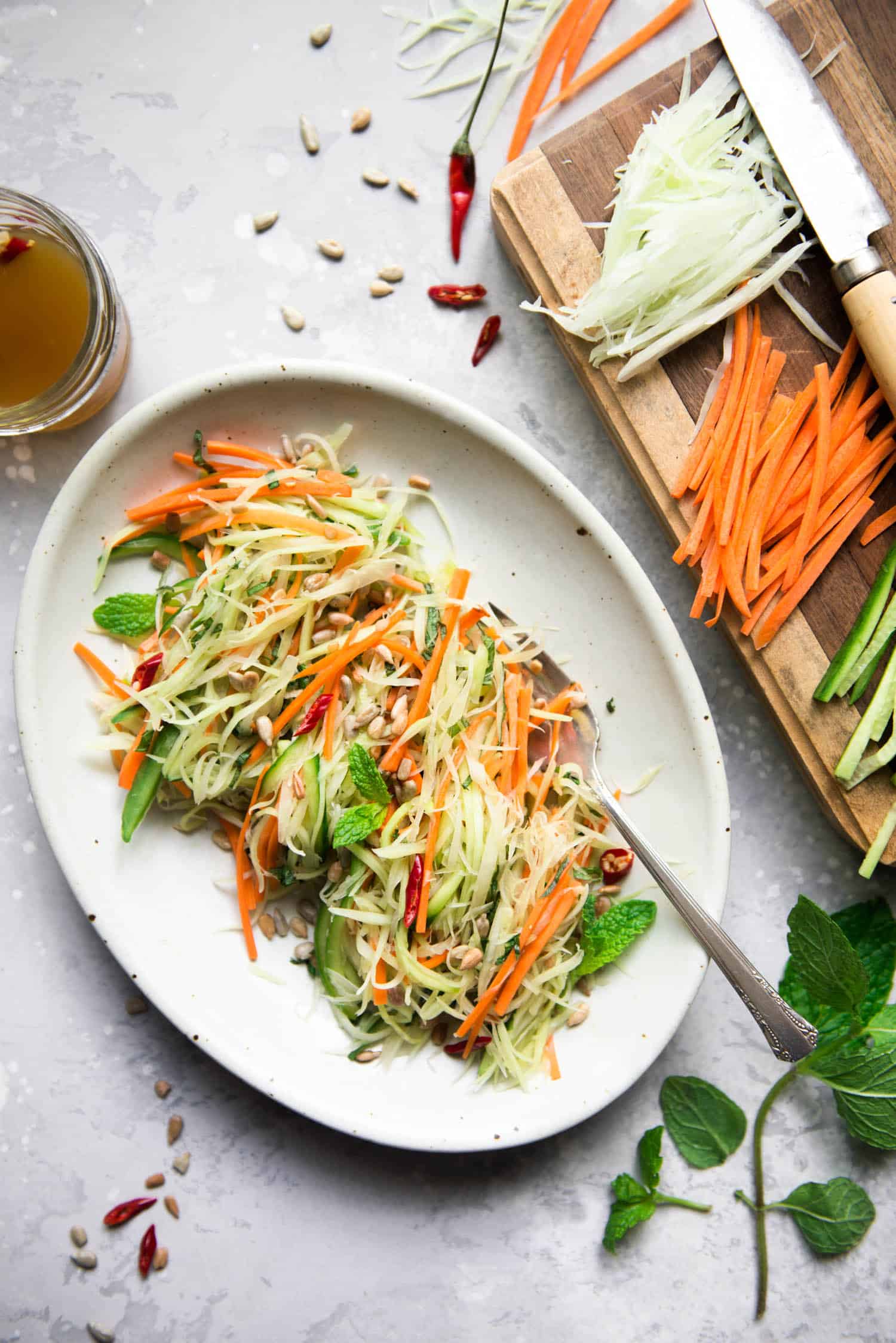 Green Papaya Salad (Vegan) | Healthy Nibbles by Lisa Lin