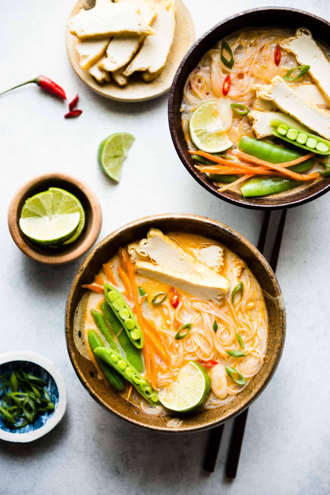 Hot & Sour Coconut Noodle Soup - one-pot vegan meal