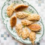 Red Curry Tofu Dumplings - pan-fried vegan dumplings with step-by-step photos