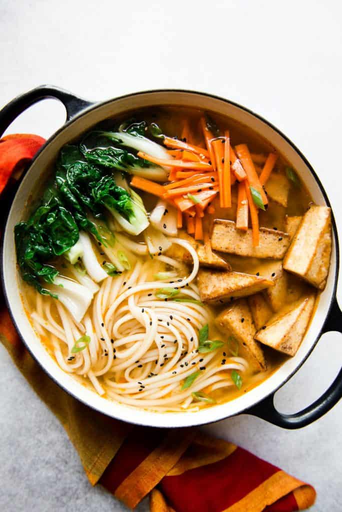 Ginger Miso Udon Noodles with Five-Spice Tofu (Vegan) | Healthy Nibbles ...