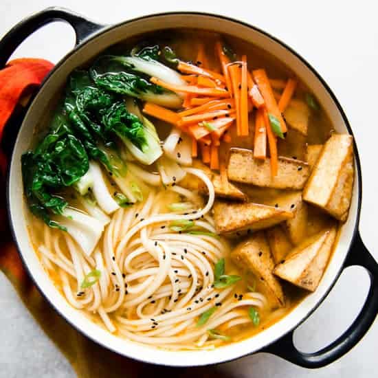 Ginger Miso Udon Noodles With Five Spice Tofu Vegan Healthy Nibbles