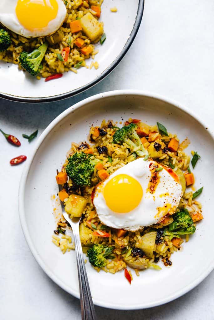 Yellow Curry Fried Rice with Potatoes | Healthy Nibbles by Lisa Lin by ...