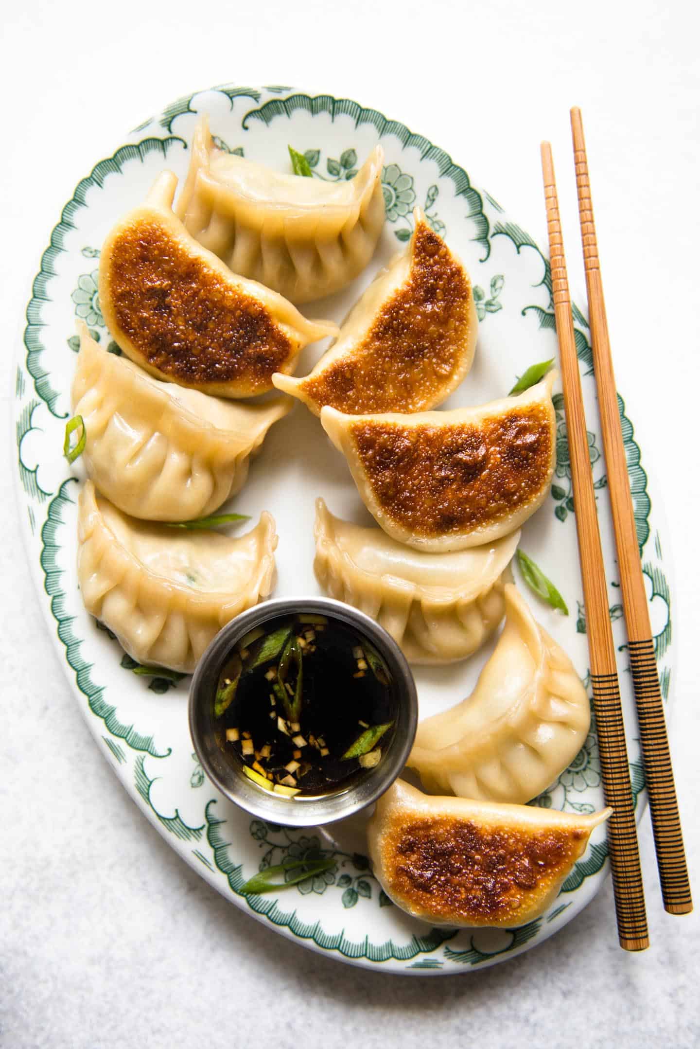 Chicken Potstickers (雞肉鍋貼) | Healthy Nibbles by Lisa Lin by