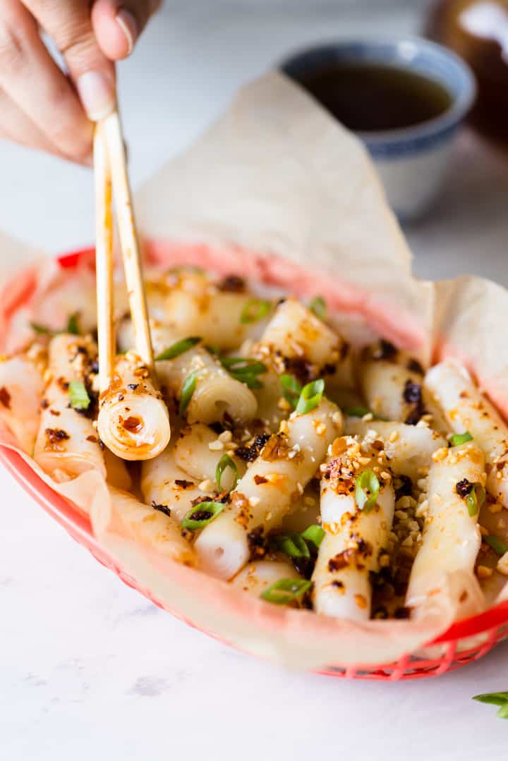 steamed rice rolls with beef (cheung fun) - smelly lunchbox