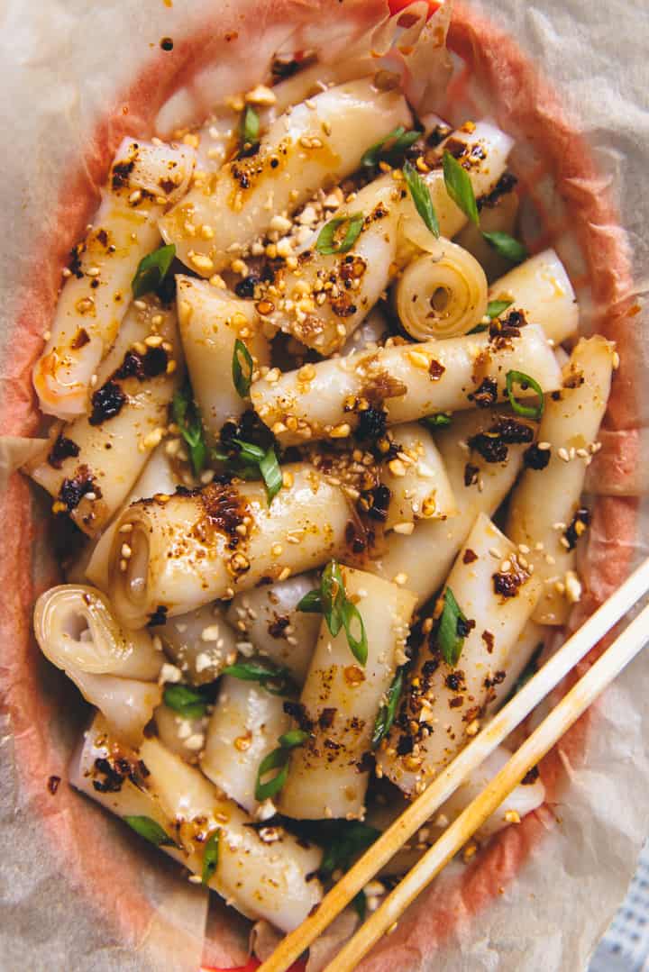 steamed rice rolls with beef (cheung fun) - smelly lunchbox