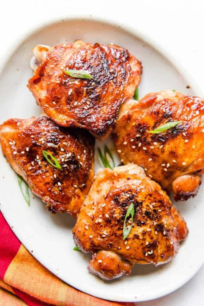 Roasted Sticky Chicken Thighs With Broccoli Healthy Nibbles By Lisa Lin