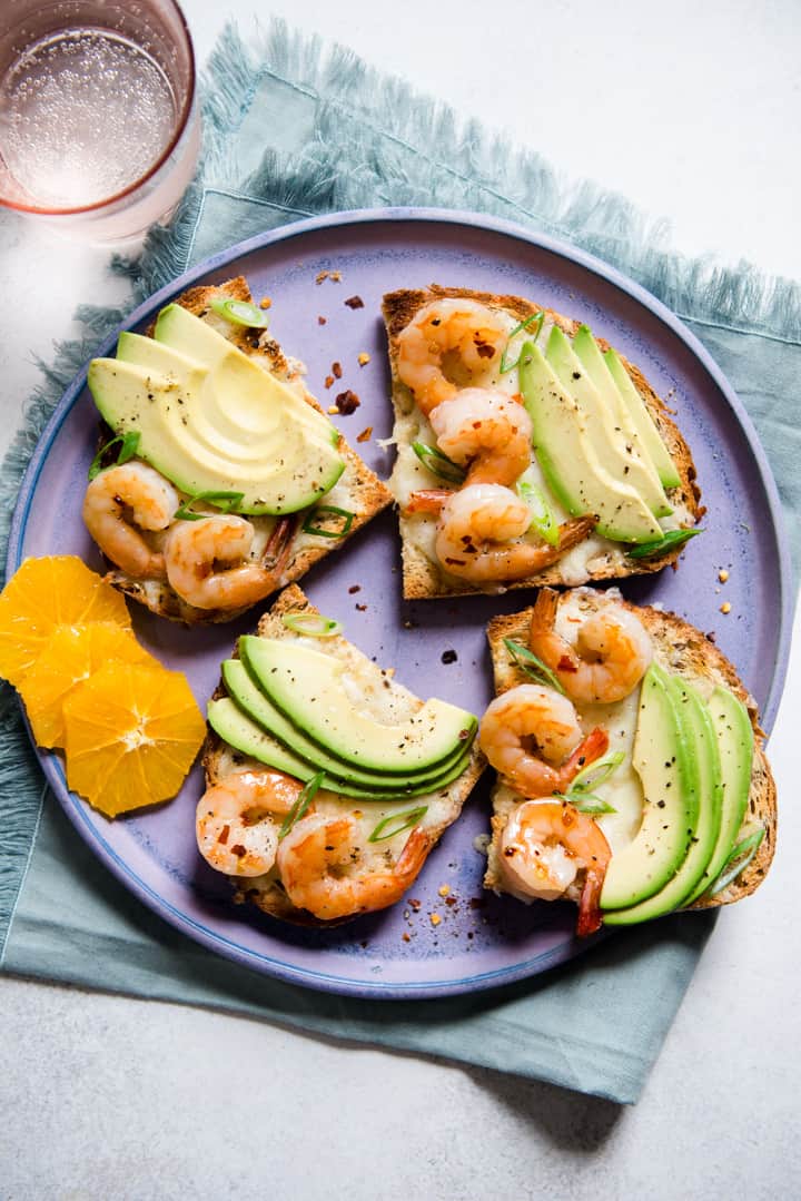 Orange Honey Shrimp Avocado Toast