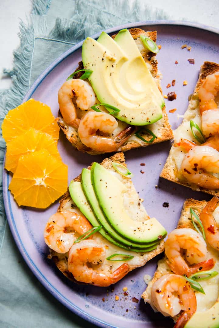 Orange Honey Shrimp Avocado Toast Recipe