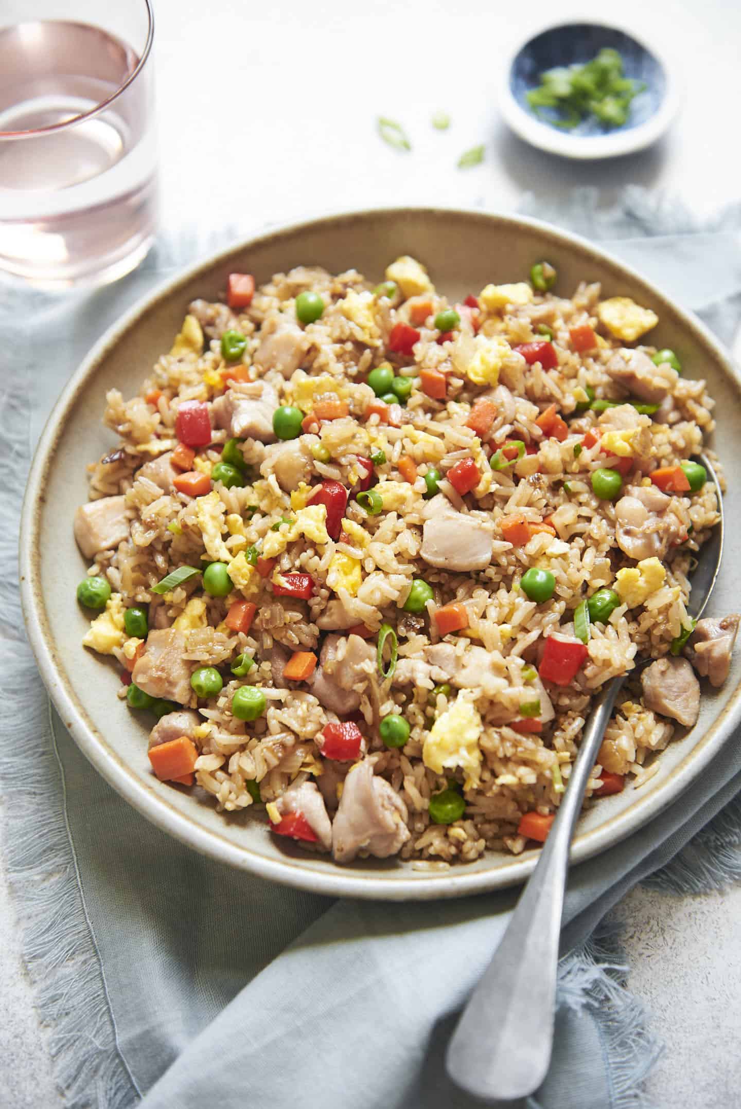 Healthy Oven-Baked Sheet Pan Fried Rice with Chicken