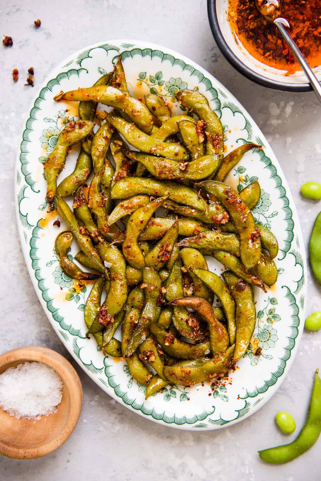 Spicy Roasted Edamame | Healthy Nibbles by Lisa Lin by Lisa Lin