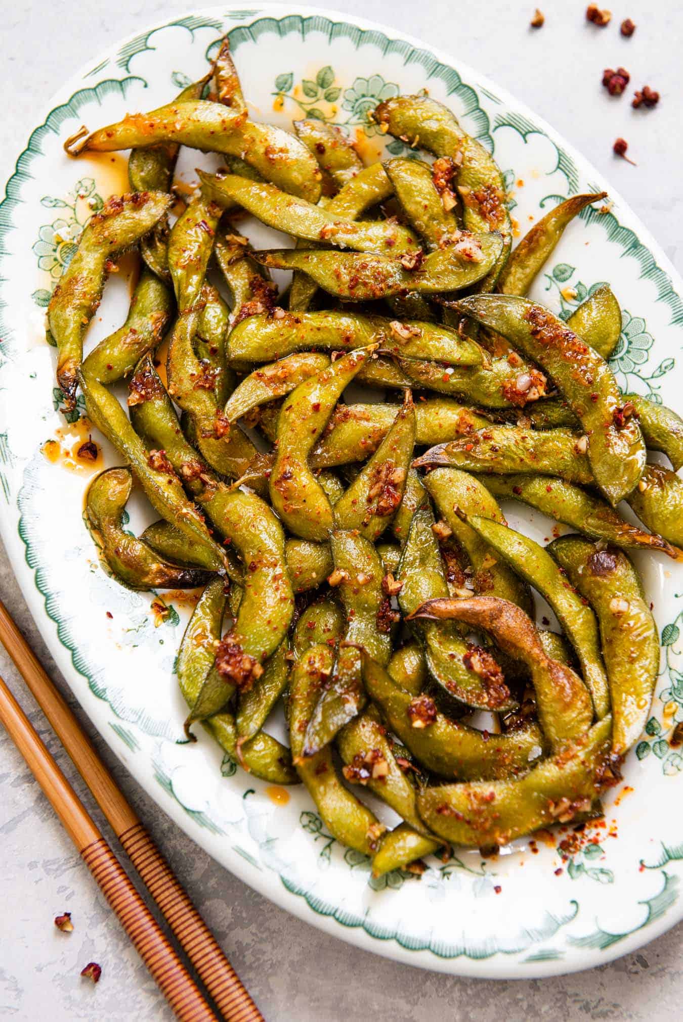 Spicy Roasted Edamame Healthy Nibbles by Lisa Lin by Lisa Lin