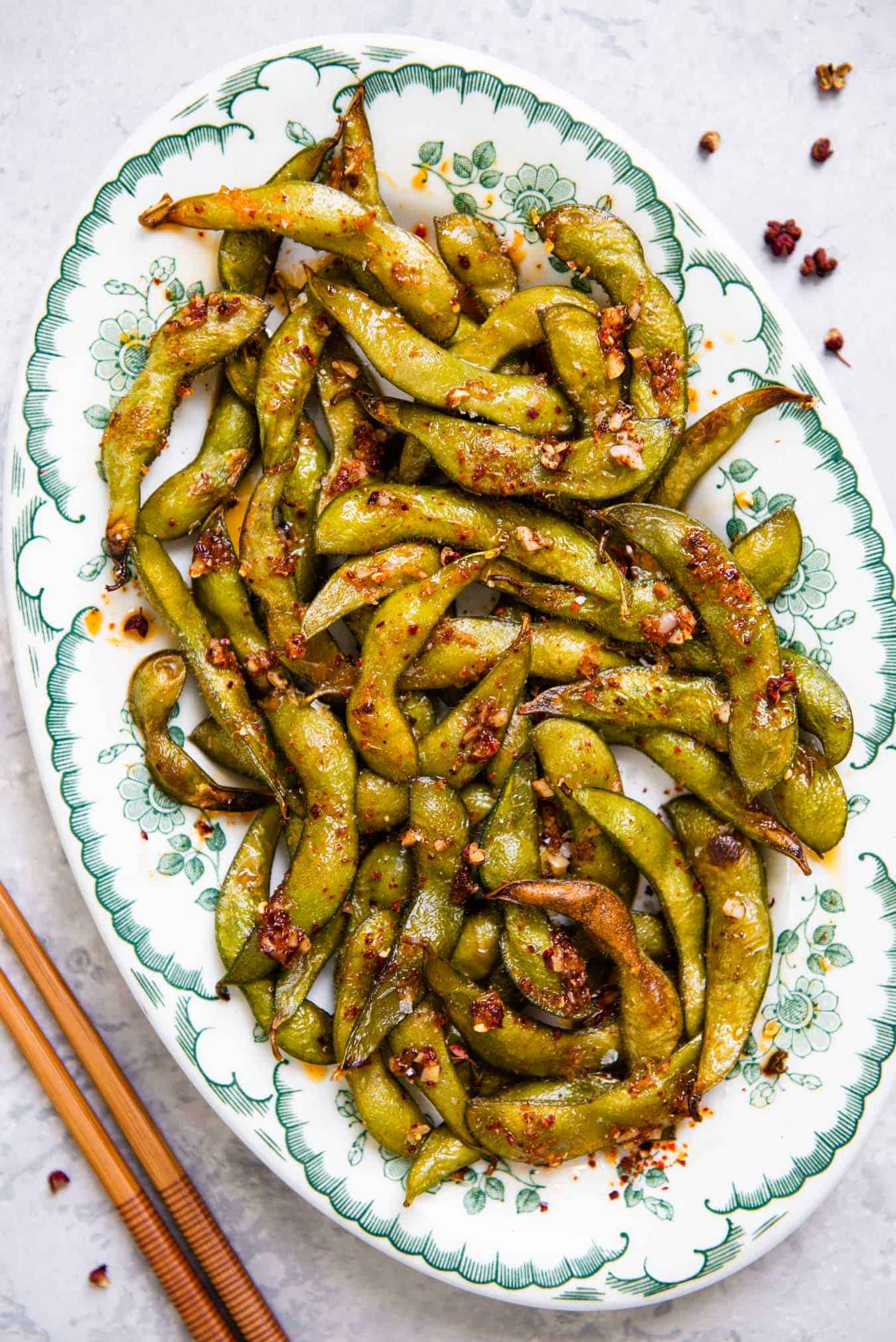 Spicy Garlic Ginger Edamame