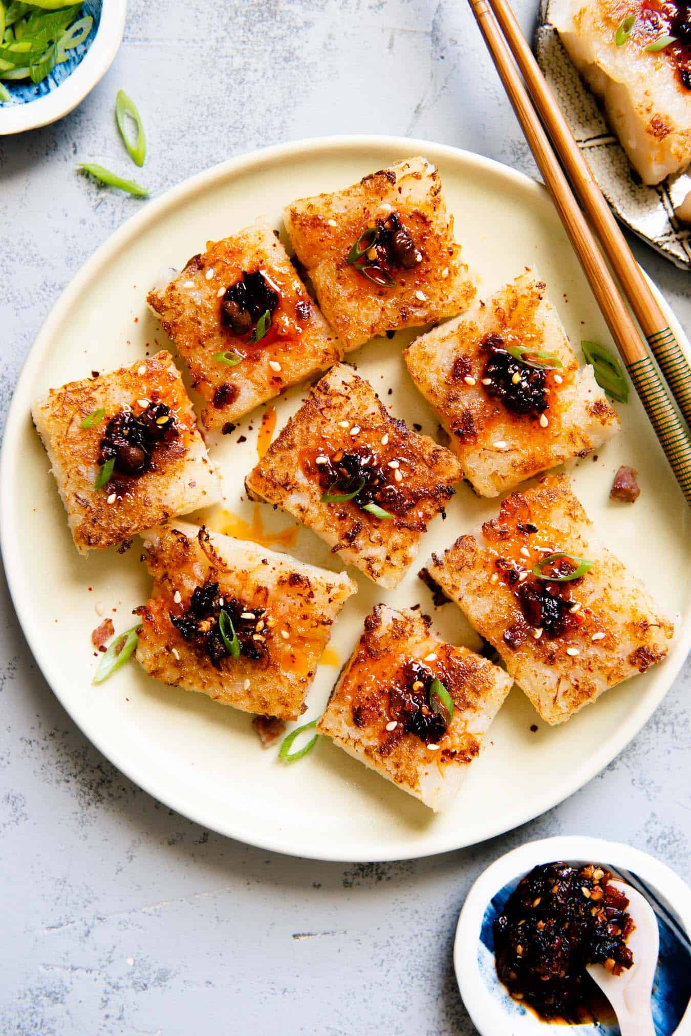 Chinese turnip cakes (lo bak go) - smelly lunchbox