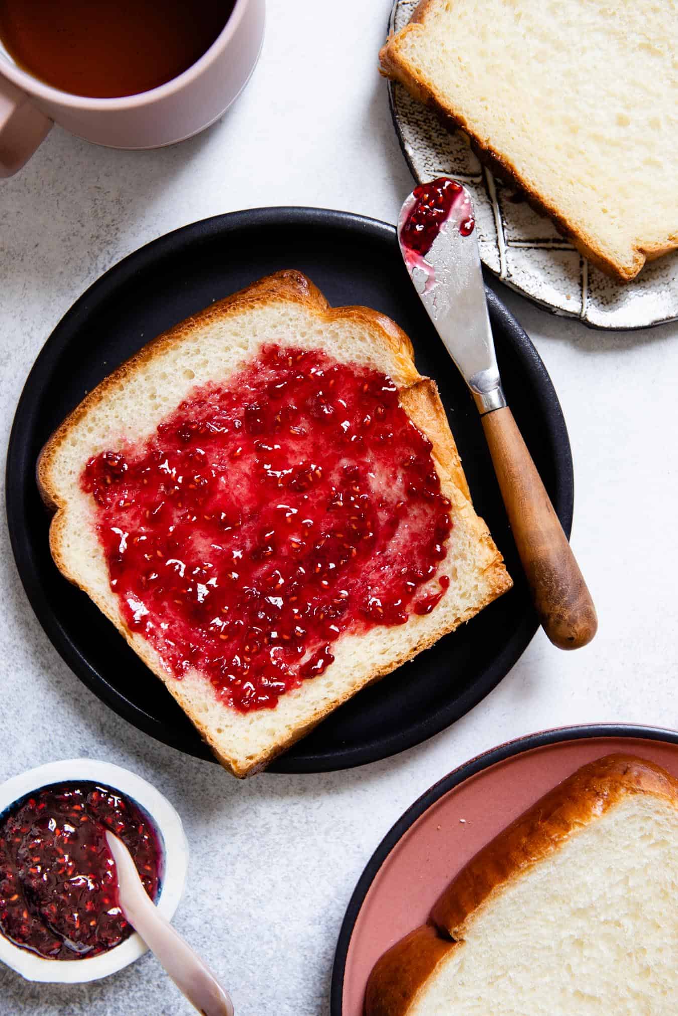 Hokkaido bread with jam