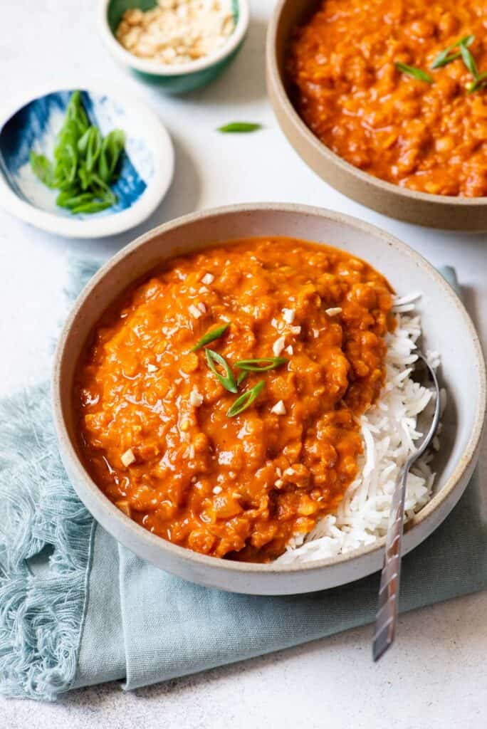 Simple Red Lentil Curry - creamy and flavorful! | Healthy Nibbles by ...