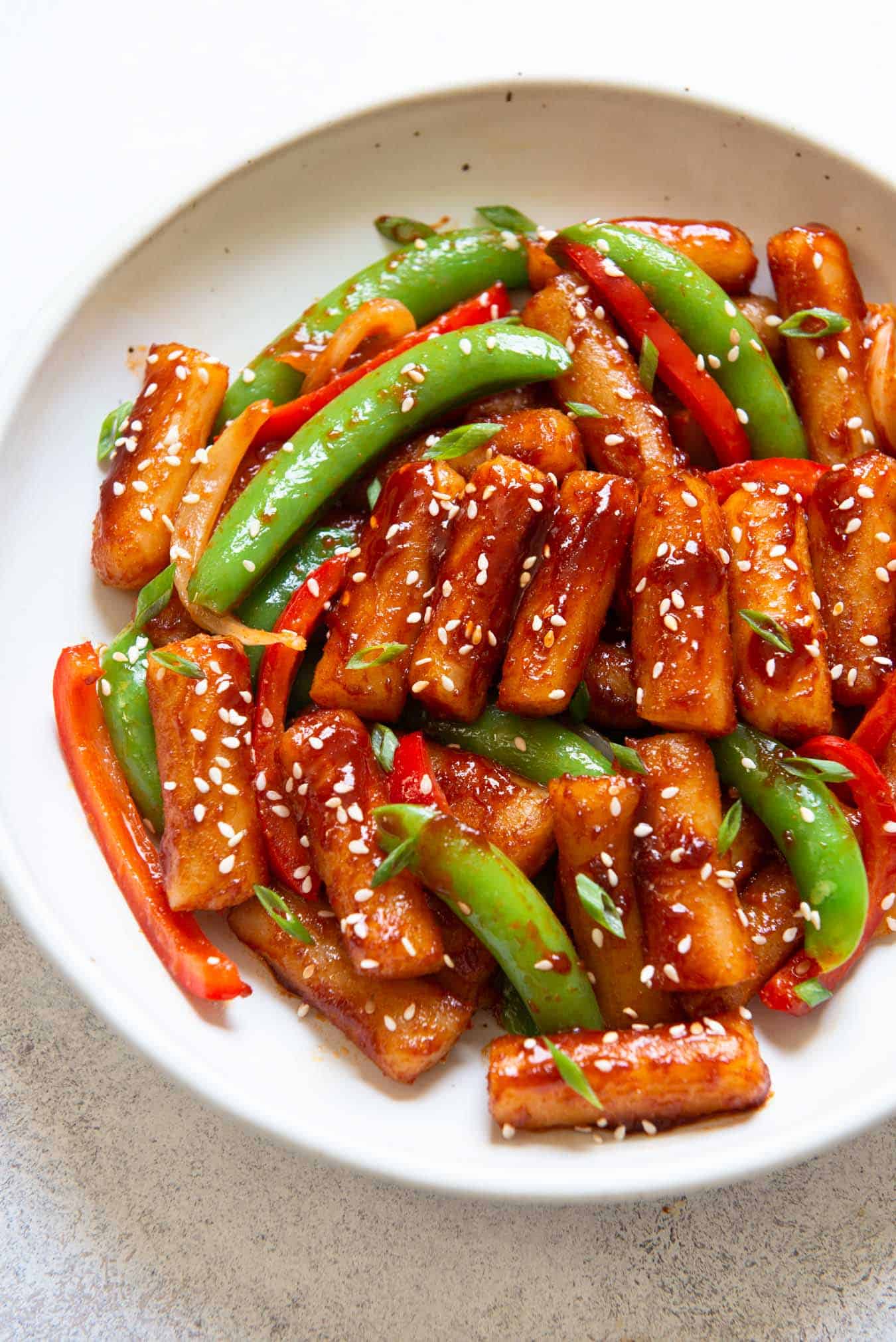 Stir Fried Spicy Rice Cakes (Vegan) Healthy Nibbles by Lisa Lin by