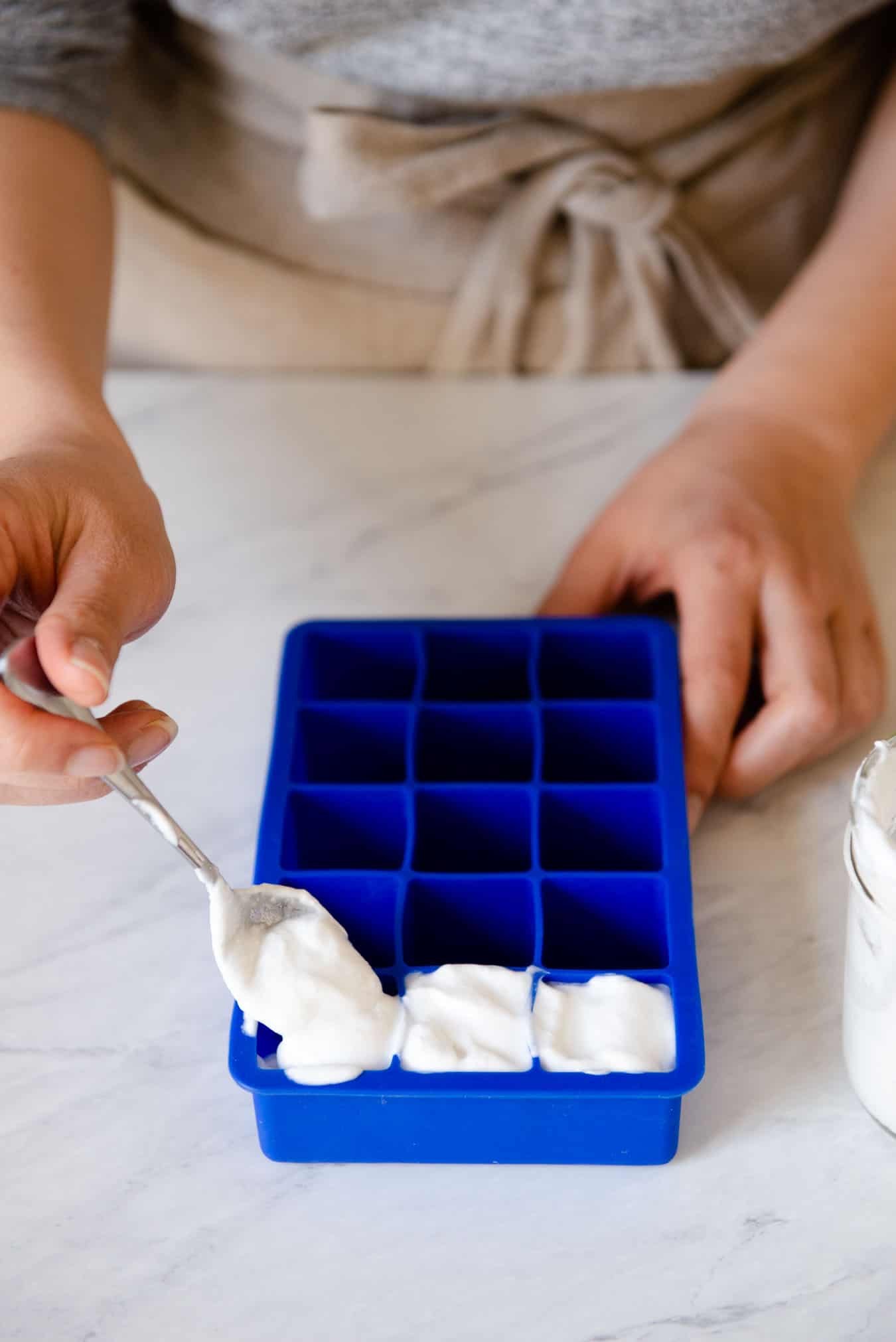 Coconut Milk in Ice Cube Tray