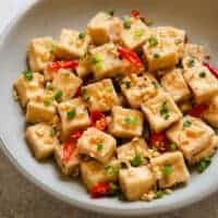Salt and Pepper Tofu - easy vegan side dish