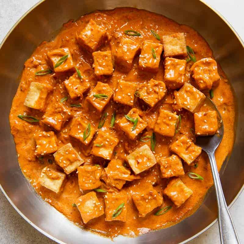 Spicy Tofu With Creamy Coconut Sauce | Healthy Nibbles By Lisa Lin