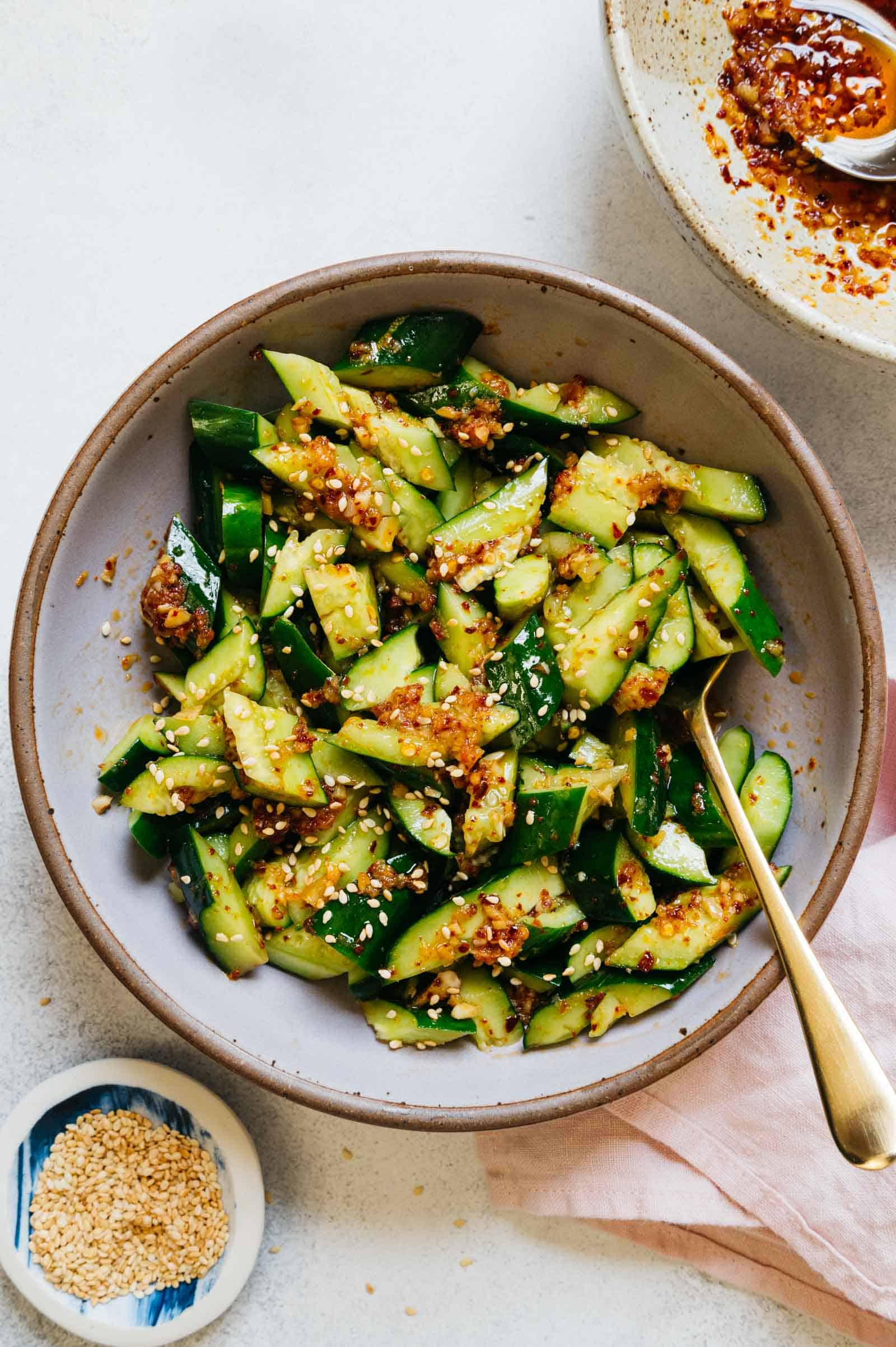 Chinese Smashed Cucumber Salad (拍黃瓜) | Healthy Nibbles by Lisa Lin by ...