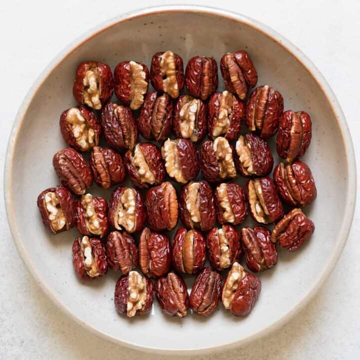 Stuffed Red Dates with Walnuts and Pecans