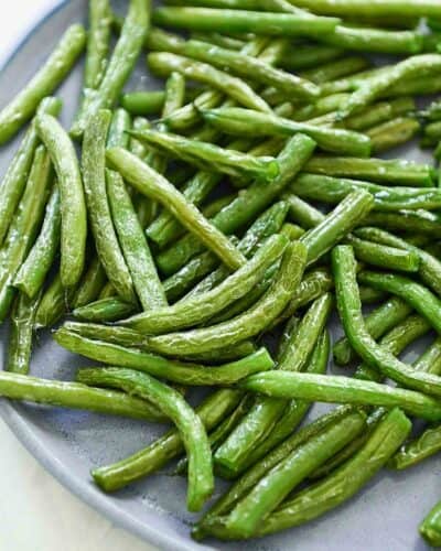 Tender Air Fryer Green Beans | Healthy Nibbles by Lisa Lin