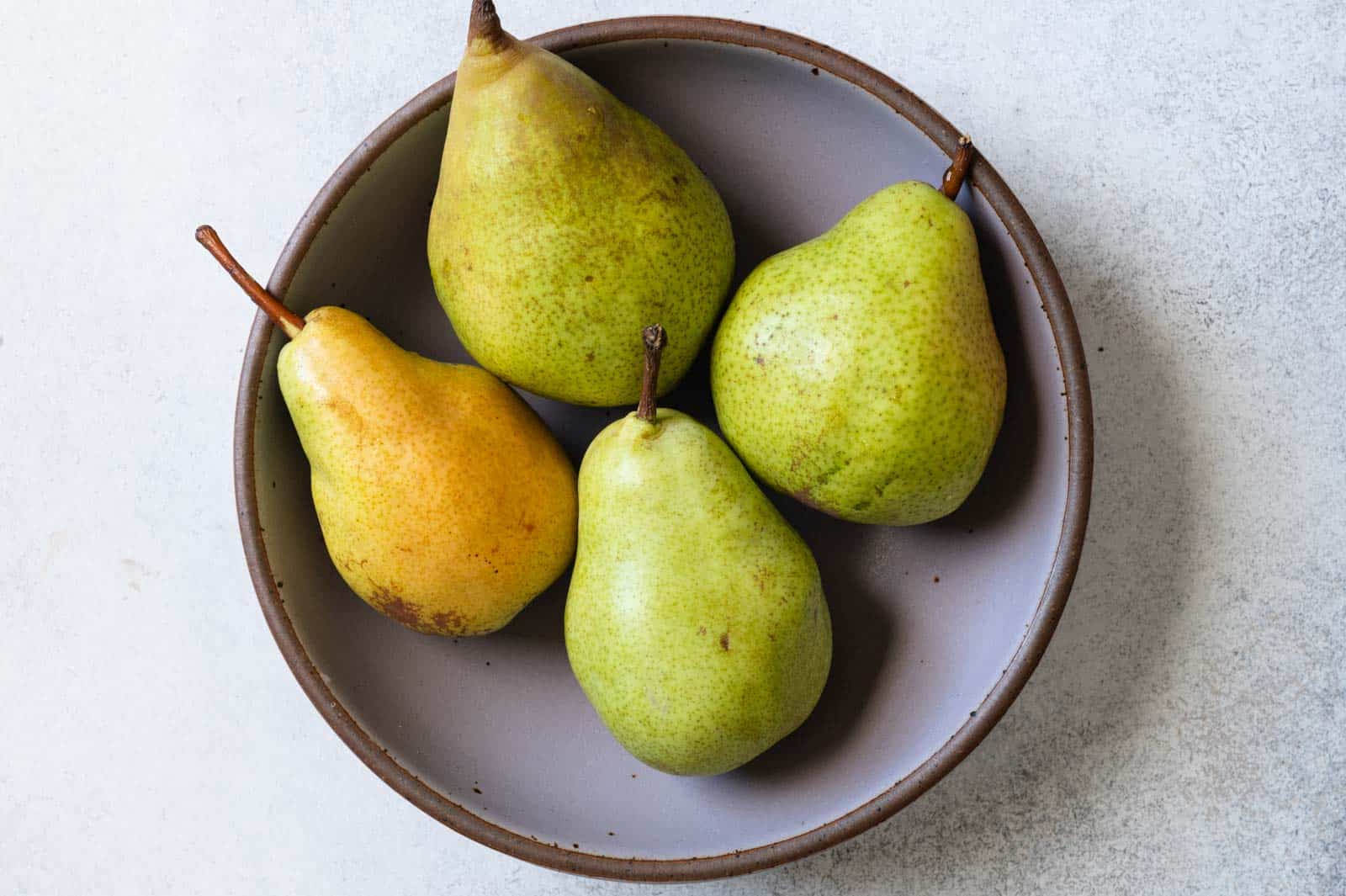 Pears in a bowl