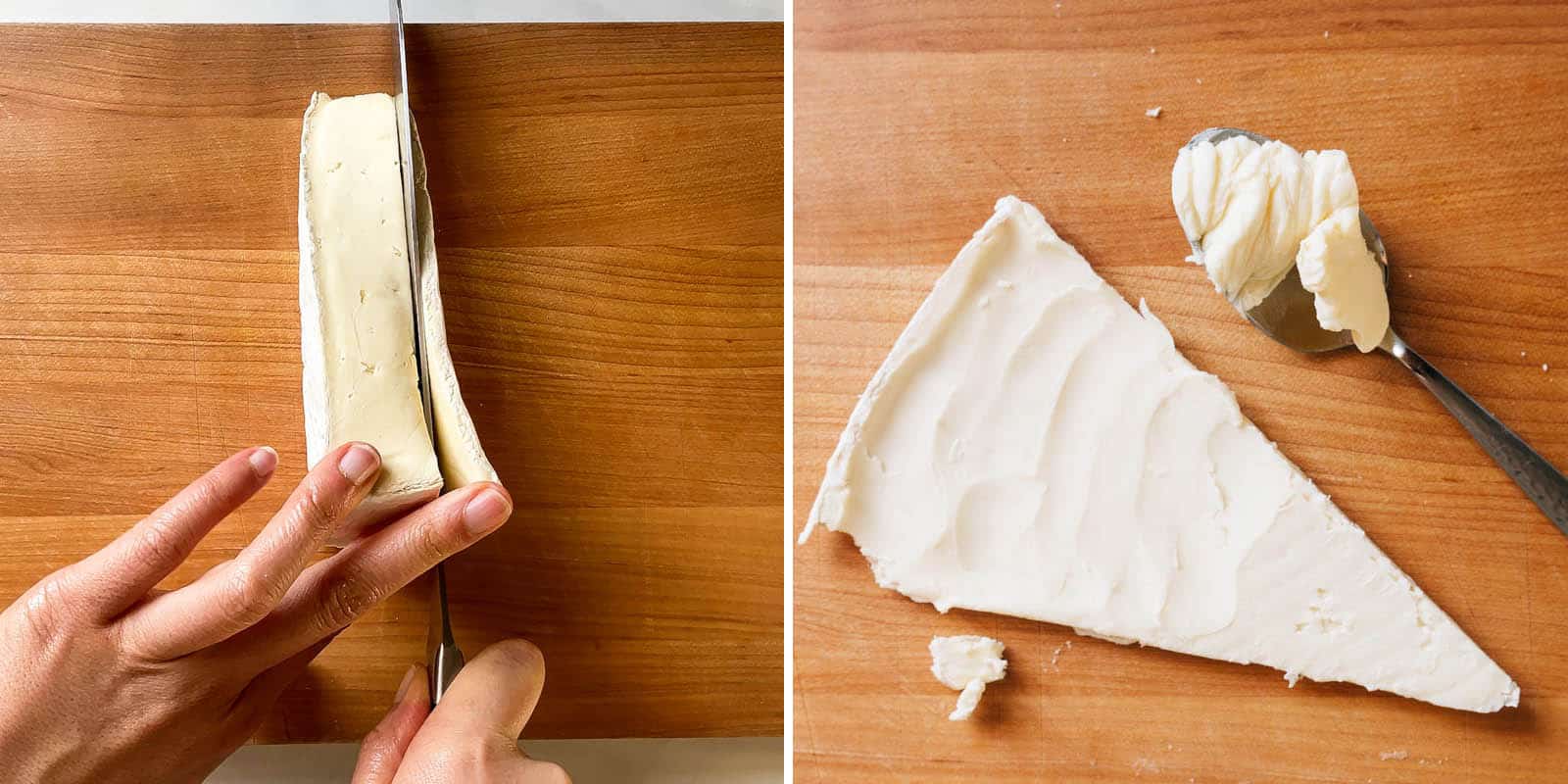 پوست را برش بزنید و پنیر را با قاشق جدا کنید