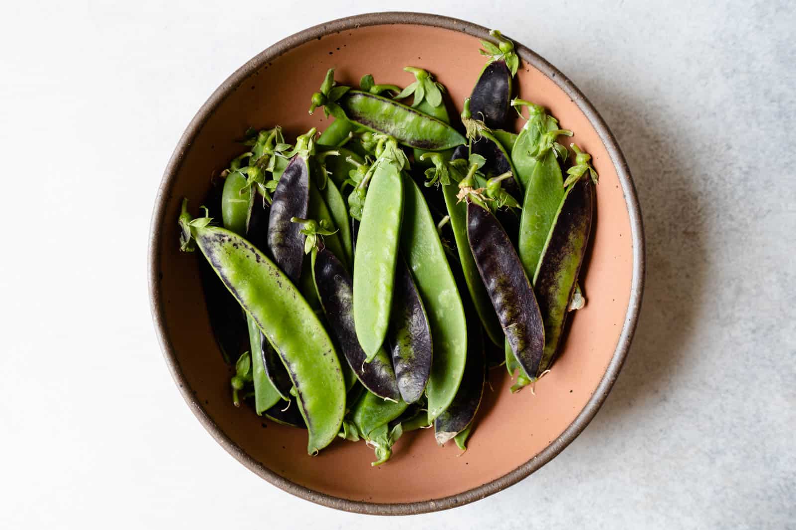 Snow Peas - green and purple