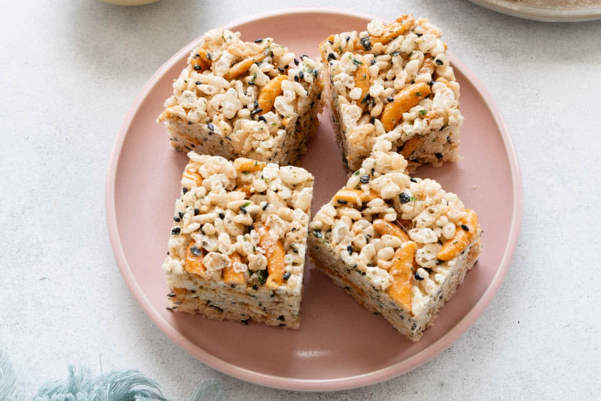Furikake Rice Krispies Treats | Healthy Nibbles by Lisa Lin