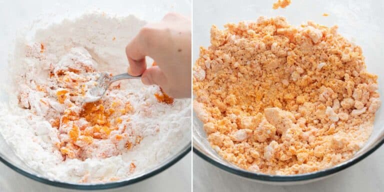 Mashing Sweet Potato Dough Collage