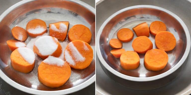 Steaming Sweet Potatoes Collage