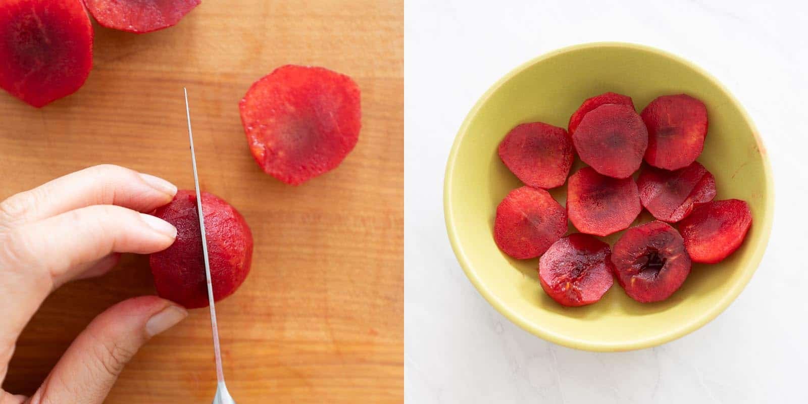 Slicing plums
