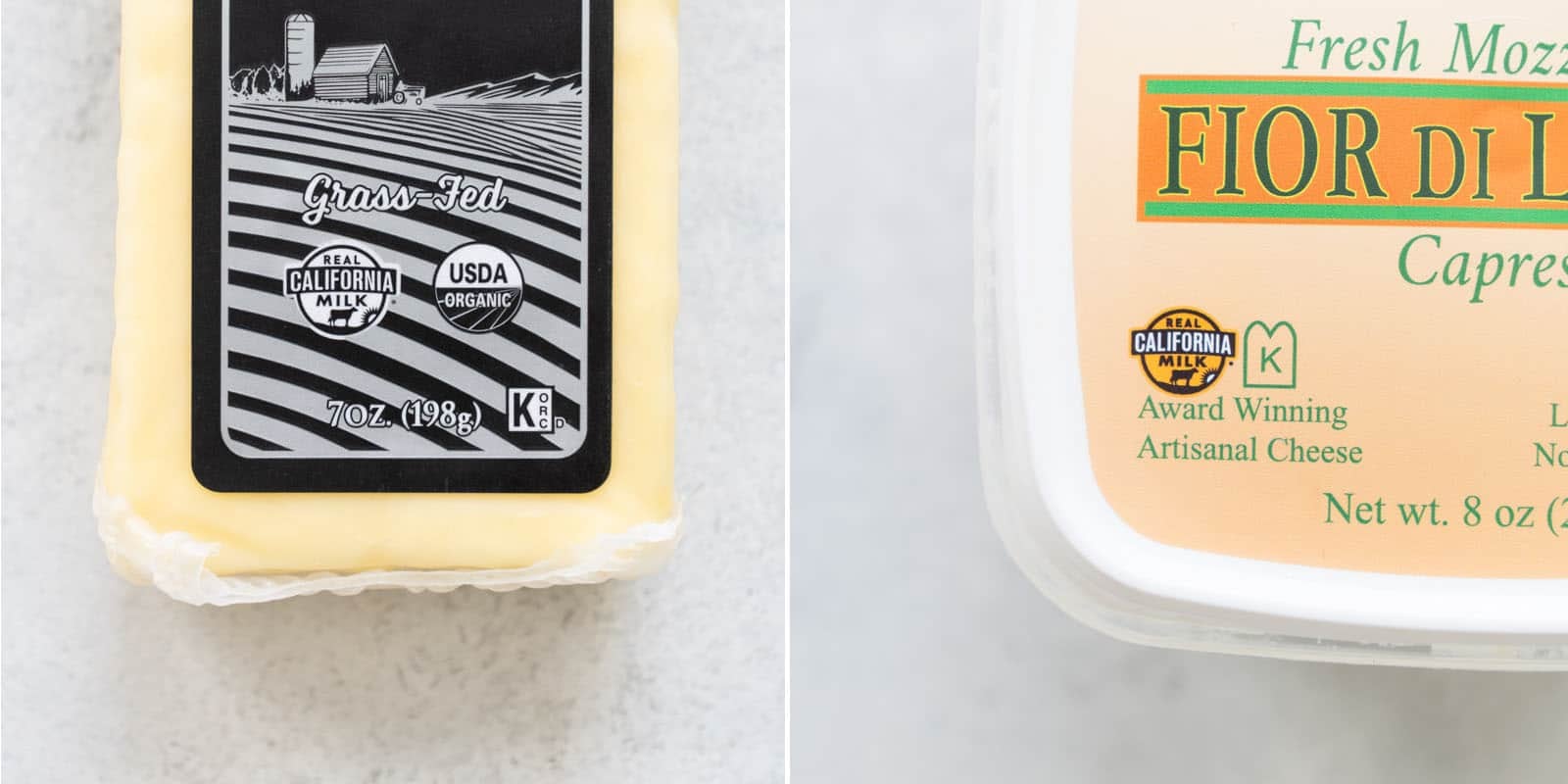 Cheeses made with Real California Milk